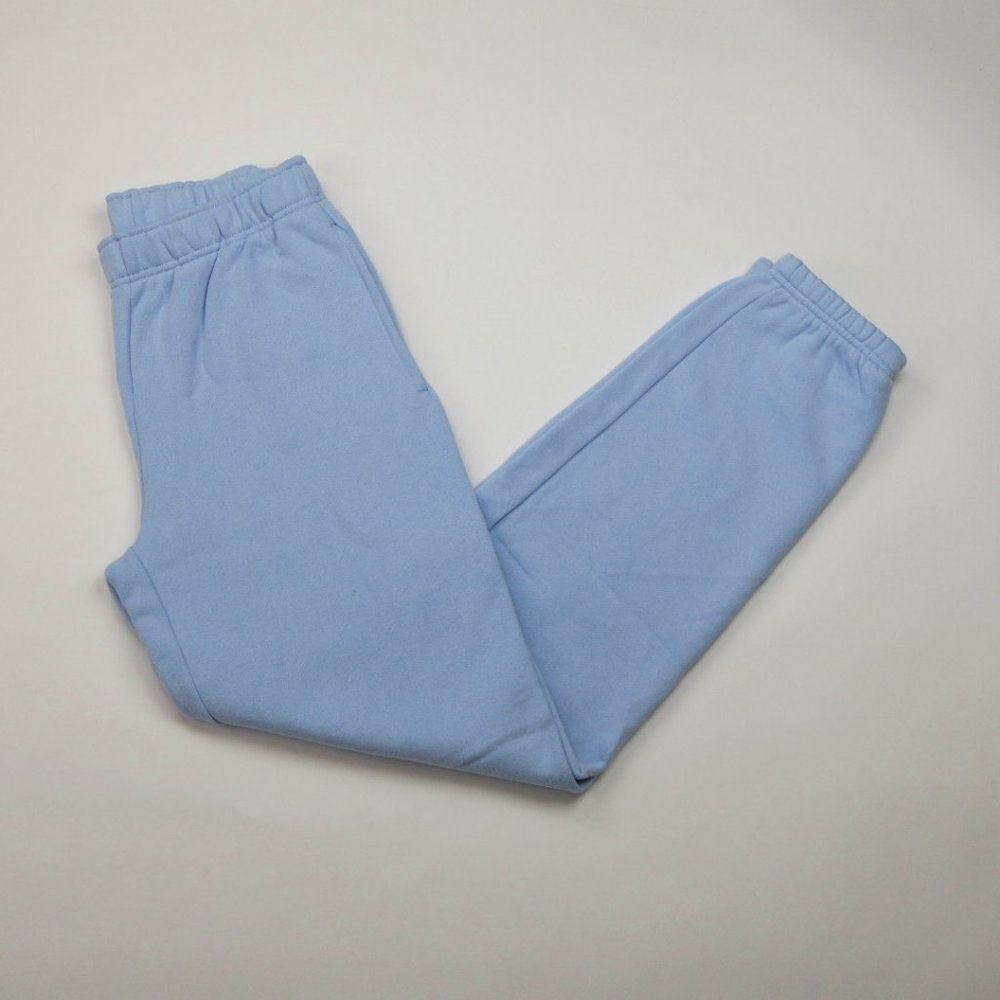 ARITZIA TNA PASTEL BLUE COZY FLEECE MID-RISE BOYFRIEND BASIC SWEATPANTS
